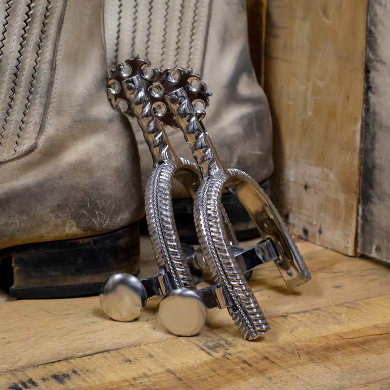 Espuelas Acero Mexican Charro Spurs Coleadero - M - Royal Saddles - Charro Spurs/Espuelas
