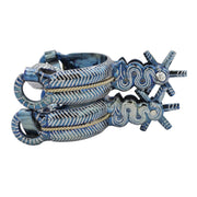 Espuelas Azul Mill Rayas Snake Spur Mexican Charro - M - Royal Saddles - Charro Spurs/Espuelas