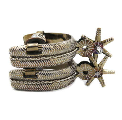 Espuelas Charras Doradas Mill Rayas Mexican Spurs - M - Royal Saddles - Charro Spurs/Espuelas