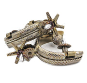 Espuelas Charras Doradas Mill Rayas Mexican Spurs - M - Royal Saddles - Charro Spurs/Espuelas