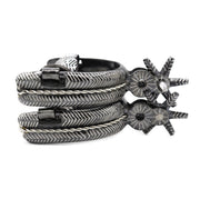 Espuelas Charras Mill Rayas Negras Mexican Black Spurs - M - Royal Saddles - Charro Spurs/Espuelas