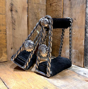 Estribos Torcidos Acero Inoxidable Charro Saddle Stirrups - M - Royal Saddles - Charro Saddle Parts
