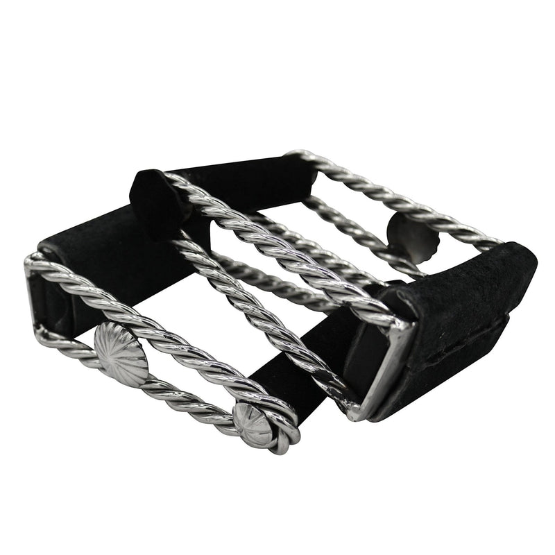 Estribos Torcidos Acero Inoxidable Charro Saddle Stirrups - M - Royal Saddles - Charro Saddle Parts