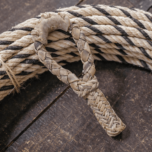 Fino Charro Natural Rawhide Cuero Crudo Hondilla Soga Cowboy Lariat - M - Royal Saddles - Ropes/Sogas