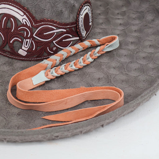 Gamuza Barbiquejo 2 - Tone Sombrero Leather Chin Strap - M - Royal Saddles - Sombreros Charros