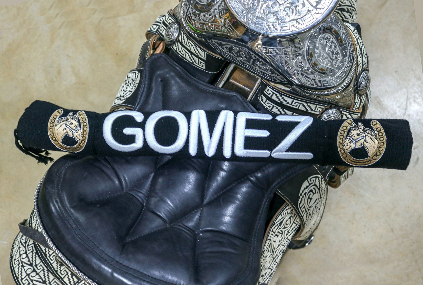 Gomez Black Sarape Charro Mexican Saddle - M - Royal Saddles - Sarapes