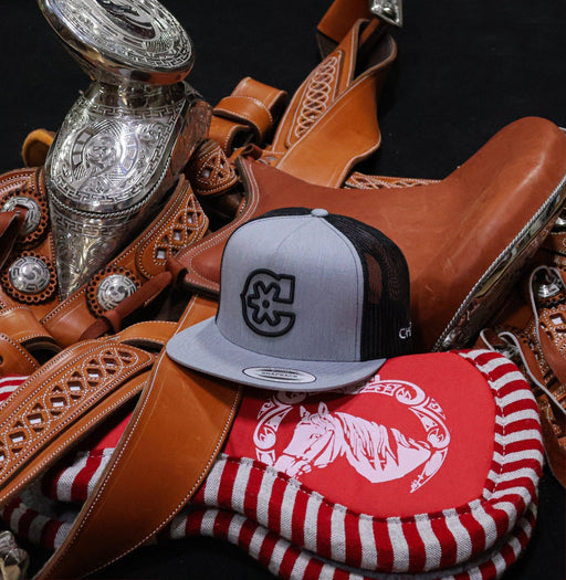 Gray "3D" Snapback Trucker - M - Royal Saddles - Charros Original Hats