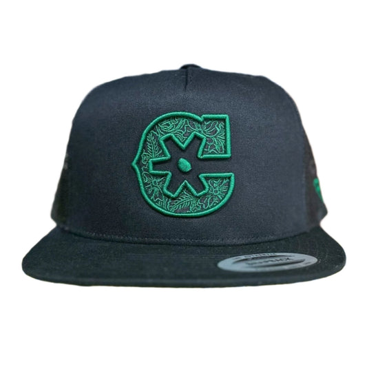 Green "C" Charros Original Snapback - M - Royal Saddles - Charros Original Hats