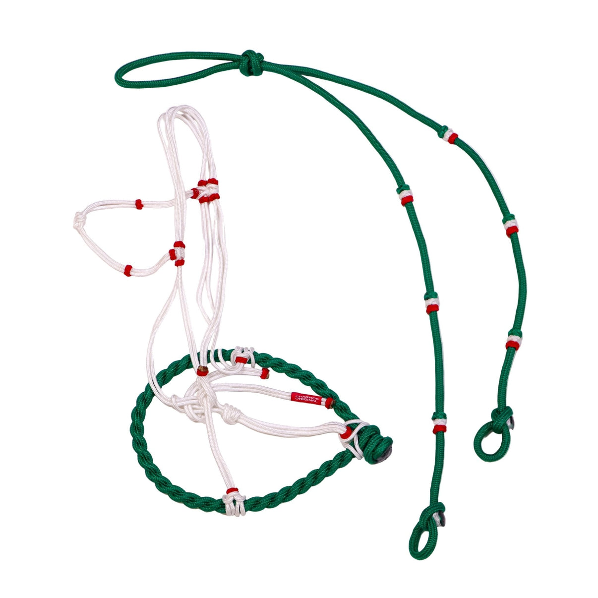Green MX Charros Original Halter Bosal/Rienda Set - M - Royal Saddles - Charro Bozal