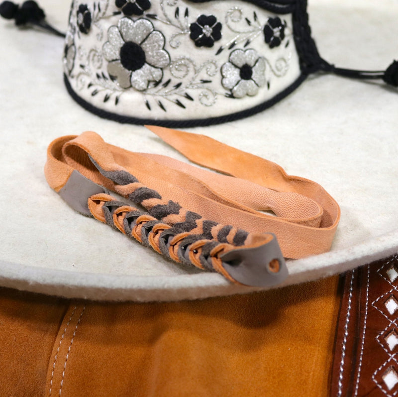 Gris Charro Barbiquejo Sombrero Strap - M - Royal Saddles - Sombreros Charros