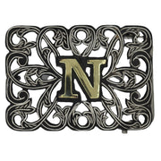 Hebilla Pavonada "N" Negra Charro Buckle - M - Royal Saddles - Belts/Buckles