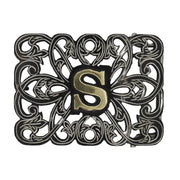 Hebilla Pavonada "S" Negra Charro Buckle - M - Royal Saddles - Belts/Buckles