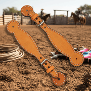 Honey Charro Cosido Spur Straps Correones Espuelas - M - Royal Saddles - Charro Spurs Strap