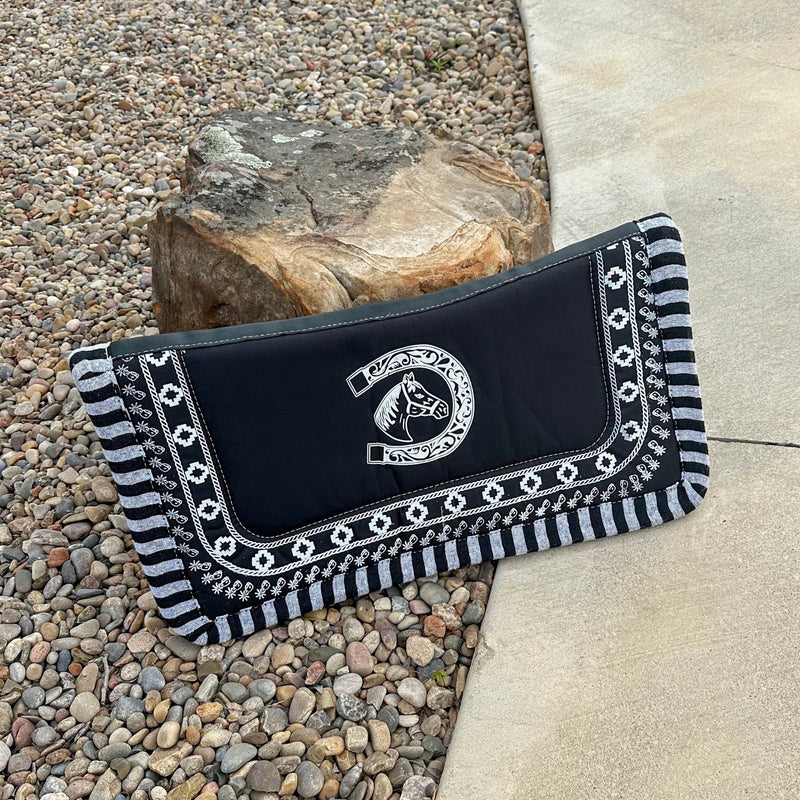 Horse Charro Carona Charra Negra Caballo - M - Royal Saddles - Charro Pads/Caronas