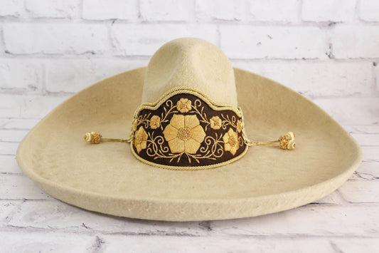 Charro MX 56 Crema Sombrero De Lana Hat