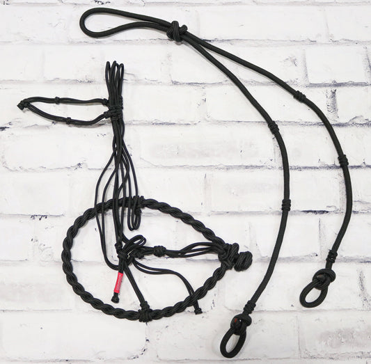 Charros Original Black Bosal/Rienda Set