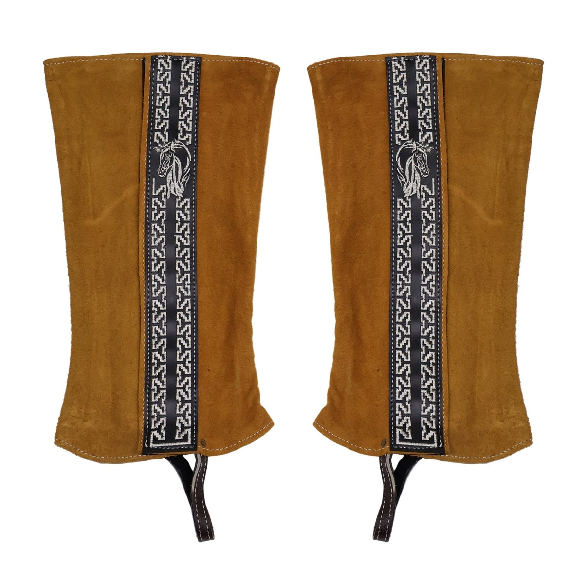 Light Brown Polainas Half Chaps Mexican Charras - M - Royal Saddles - Charro Polainas/Chaps