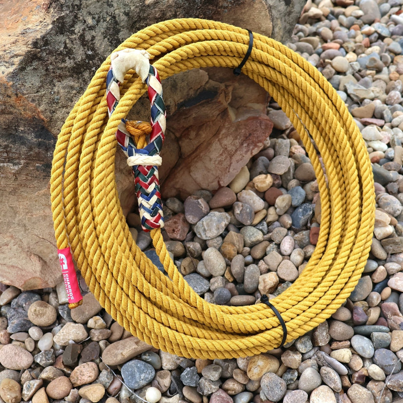 LIMITED 49FT Gold 11mm (Lead Core) Rope Soga Plomo - M - Royal Saddles - Ropes/Sogas