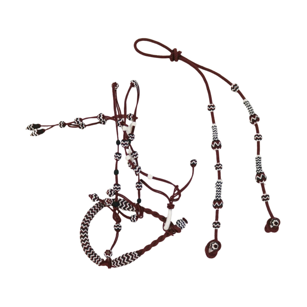Maroon Charro Cabresto Riendas Charro Headstall Bosal - M - Royal Saddles - Charro Bozal