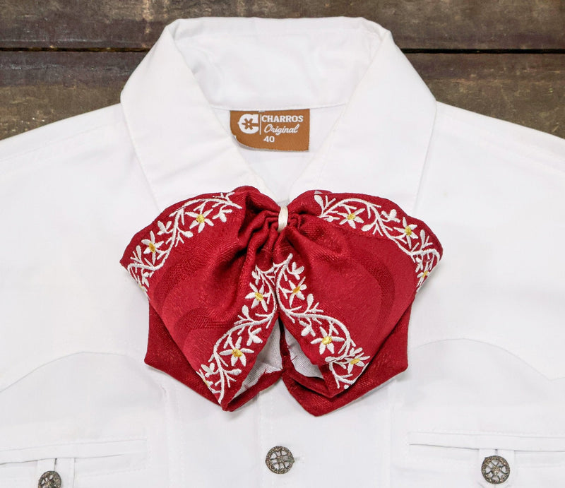 Maroon Mono Vino Mexican Charro Flor Camisa Charra - M - Royal Saddles - Monos Charros