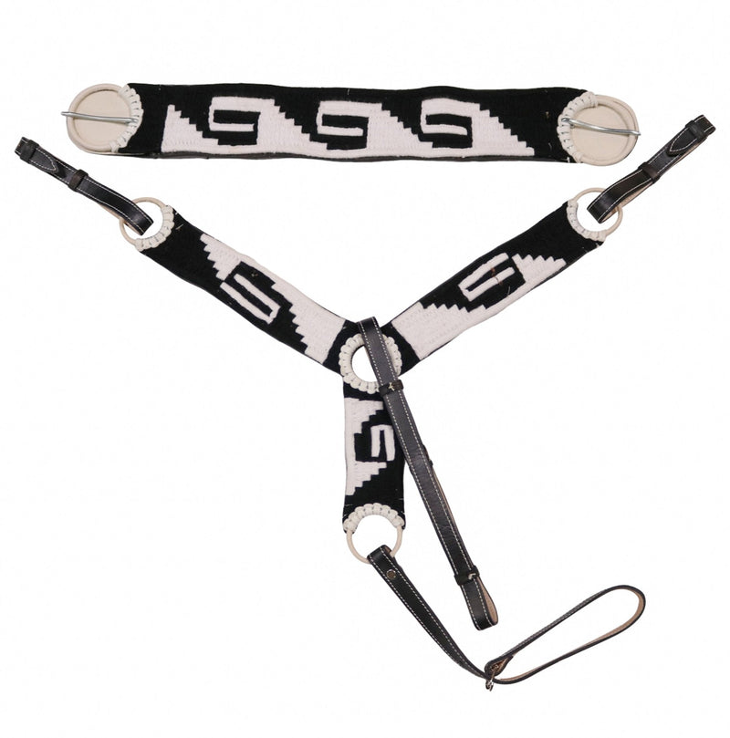 Mexican Greca Pecho Pretal Breast Collar 34.5" Cincho Charro - M - Royal Saddles - Charro Breastcollar/Pechera