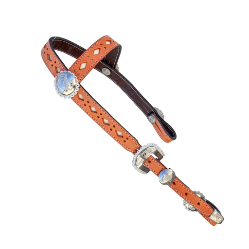 Miel Fina Cabezada Con Herrajes De Acero Inoxidable - M - Royal Saddles - Charro Headstalls/Cabezada