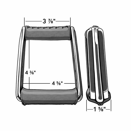 Montura Black Charra Estribos Aluminum Stirrups - M - Royal Saddles - Charro Saddle Parts