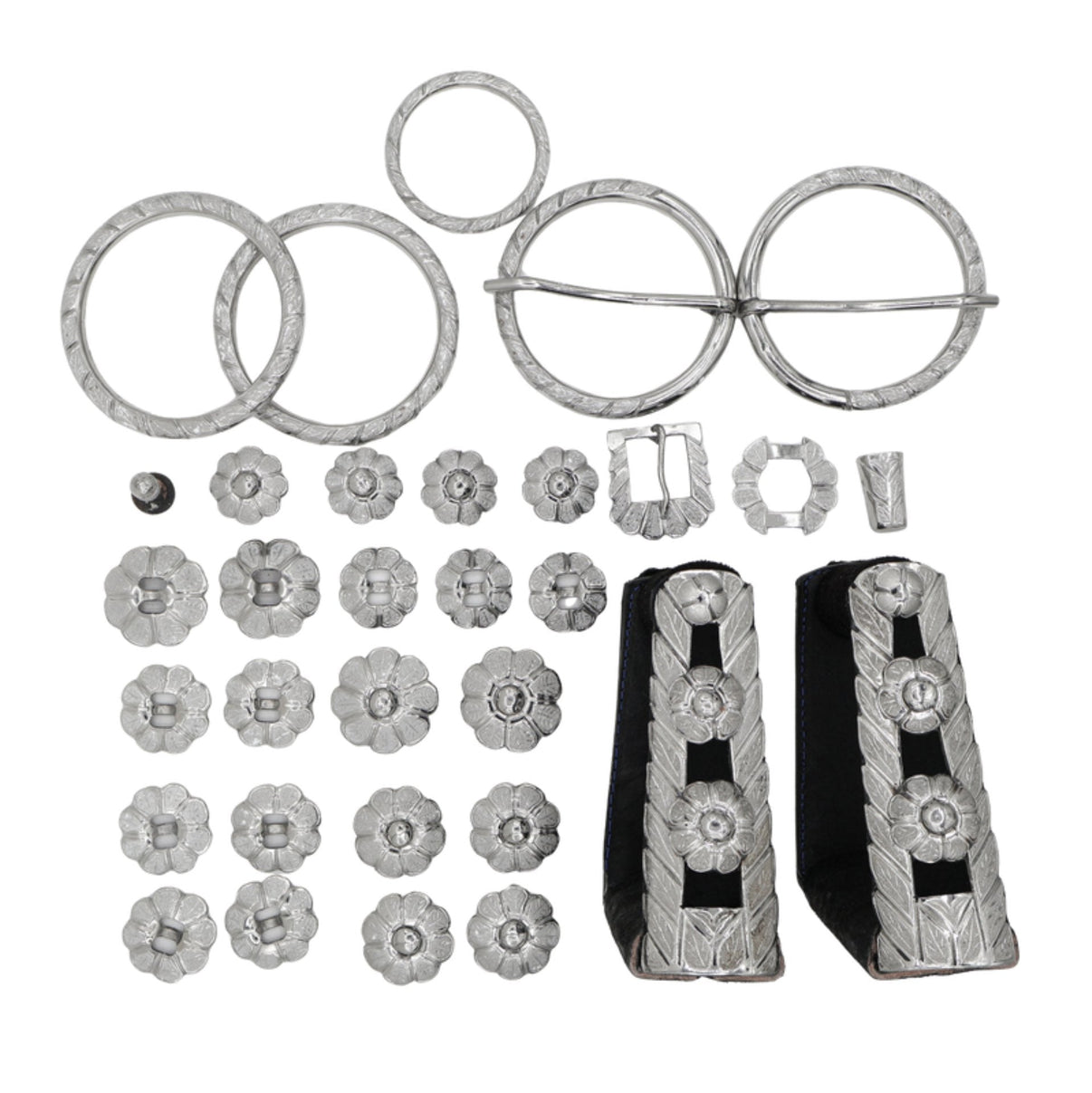 Montura Charra Juego De Herrajes Acero Inoxidable Set - M - Royal Saddles - Charro Saddle Parts