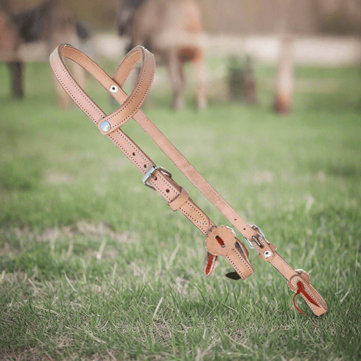 Natural Cabezada Charro Simple Horse Headstall - M - Royal Saddles - Charro Headstalls/Cabezada