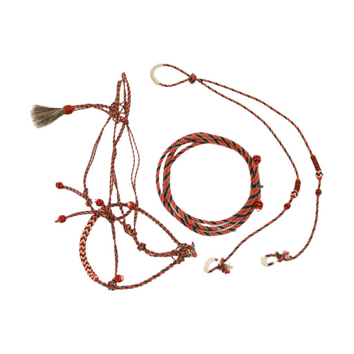 Orange Brown Cabresto Set Cotton Charro Bosal Set - M - Royal Saddles - Charro Bozal
