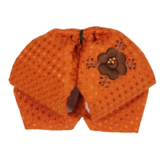 Orange Mono Charro Flower Design Lienzo Charro - M - Royal Saddles - Monos Charros