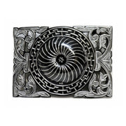Pavonada Flor Negra Charro Belt Buckle - M - Royal Saddles - Belts/Buckles