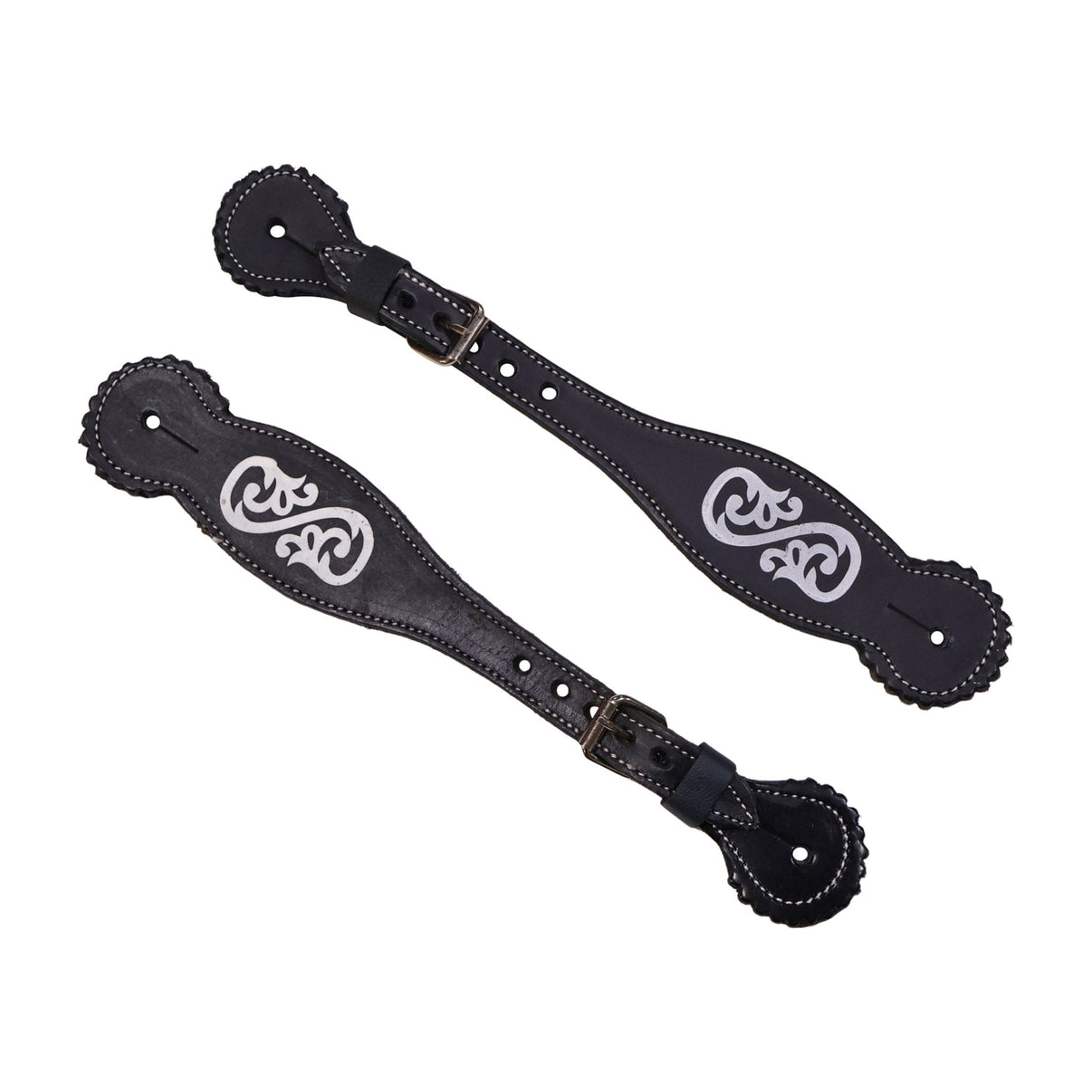 Pintada Correones Para Espuelas Black Charro Spur Straps - M - Royal Saddles - Charro Spurs Strap
