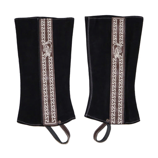 Polainas Black Charras Half Charro Half Chaps - M - Royal Saddles - Charro Polainas/Chaps