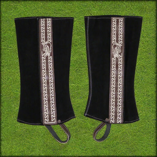 Polainas Black Charras Half Charro Half Chaps - M - Royal Saddles - Charro Polainas/Chaps