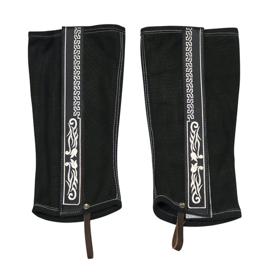 Polainas Black Charras (M) Suede Half Charro Chaps - M - Royal Saddles - Charro Polainas/Chaps