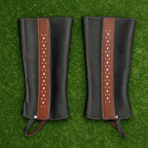 Polainas Black Diseno Caballo Charro Chaps Charreria - M - Royal Saddles - Charro Polainas/Chaps