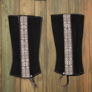 Polainas Black Half Chaps Mexican Charras - M - Royal Saddles - Charro Polainas/Chaps