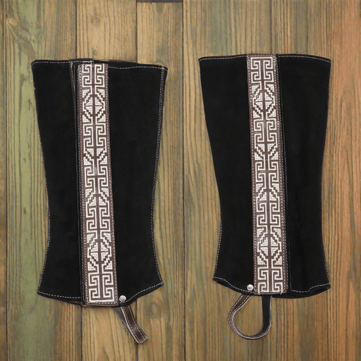 Polainas Black Half Chaps Mexican Charras - M - Royal Saddles - Charro Polainas/Chaps