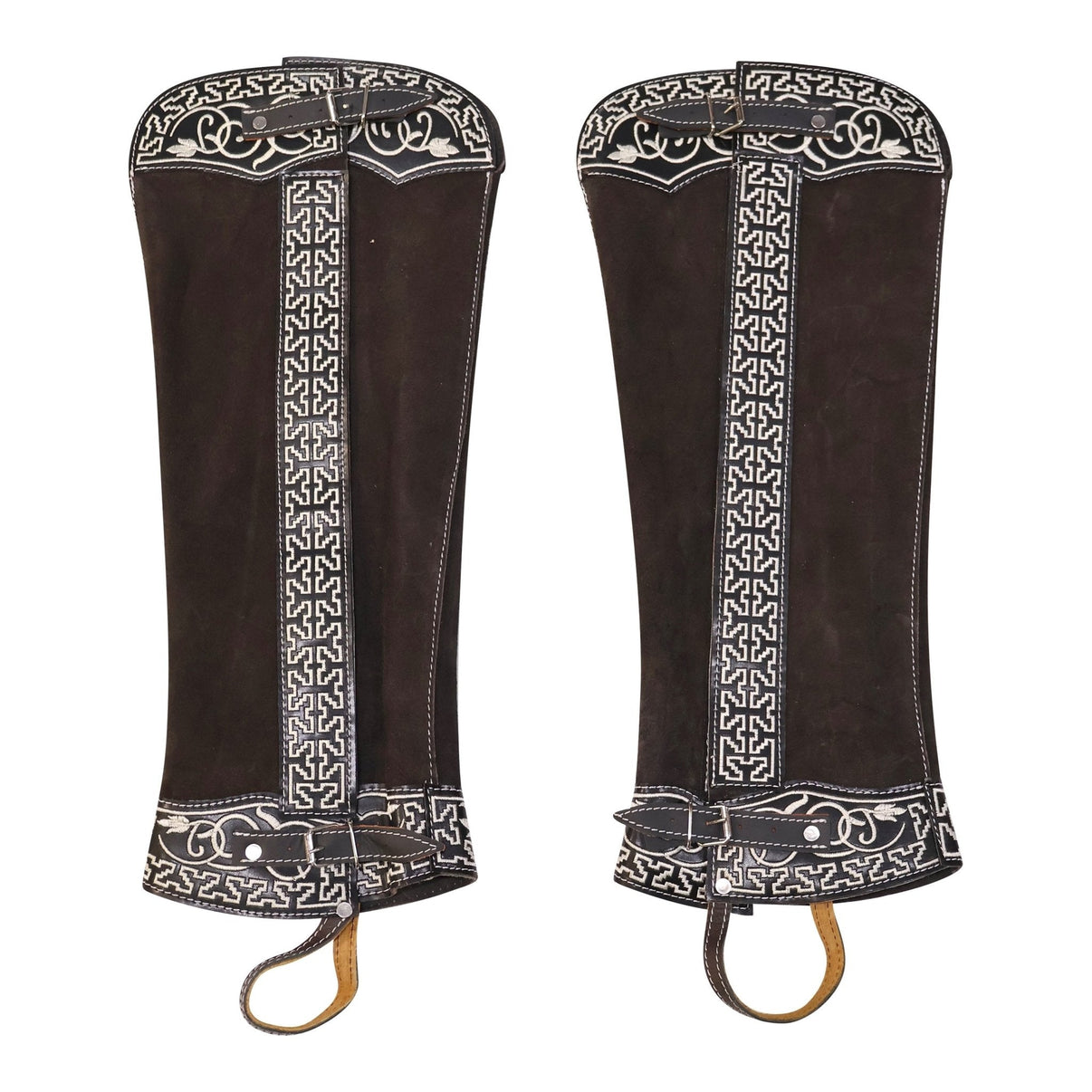 Polainas Cafe Chaps Charros Gamuza Largas Charras - M - Royal Saddles - Charro Polainas/Chaps