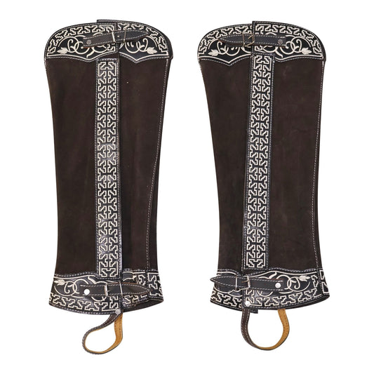 Polainas Cafe Chaps Charros Gamuza Largas Charras - M - Royal Saddles - Charro Polainas/Chaps