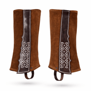 Polainas Cafe Gamuza Pintadas (M) Charras Half Chaps - M - Royal Saddles - Charro Polainas/Chaps