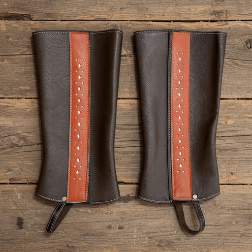 Polainas Charras Cortas Brown Half Chaps Charro - M - Royal Saddles - Charro Polainas/Chaps