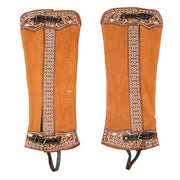 Polainas Charras Piel Bordada Charro Half Leather Chaps - M - Royal Saddles - Charro Polainas/Chaps