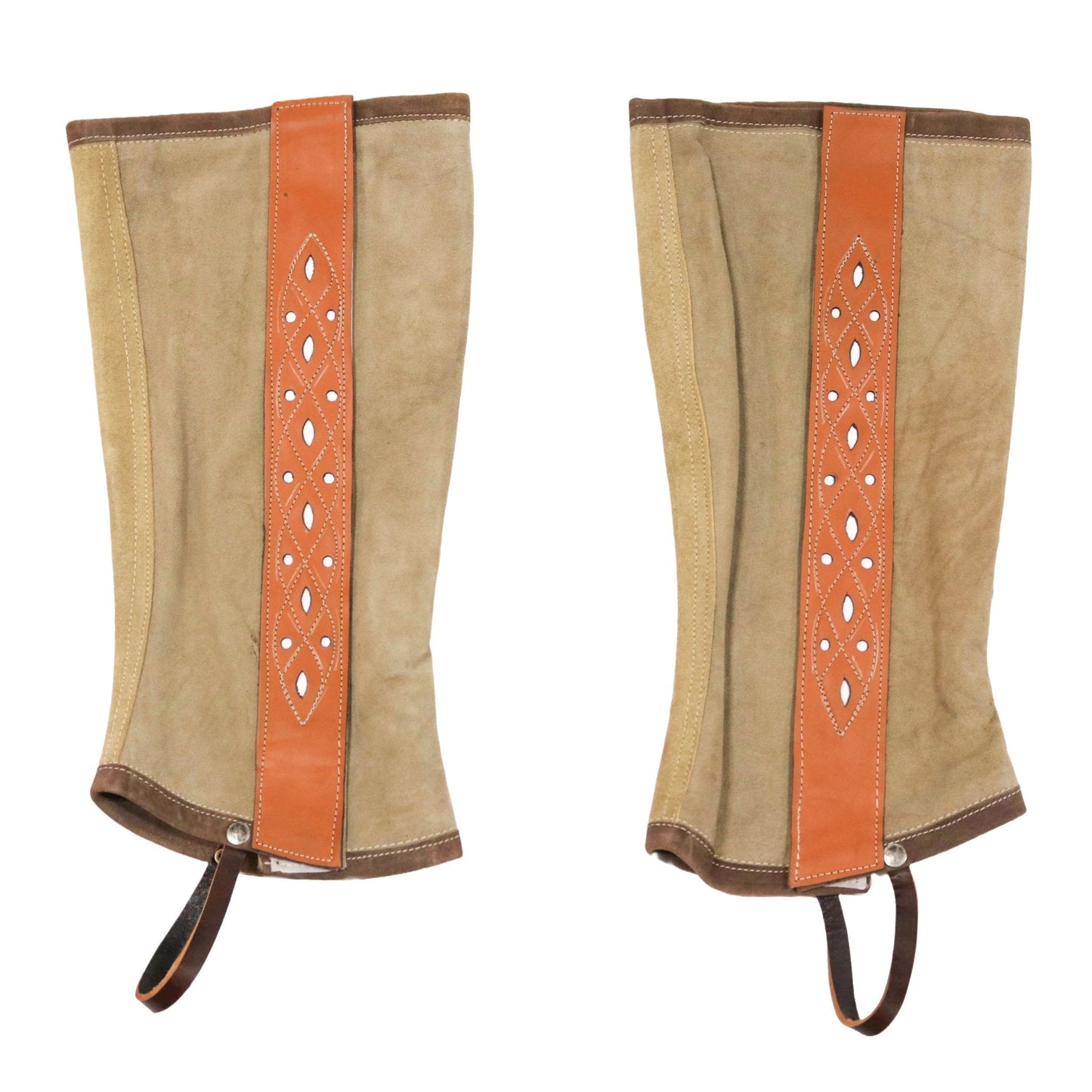 Polainas Charras Tan Half Mexican Chaps - M - Royal Saddles - Charro Polainas/Chaps