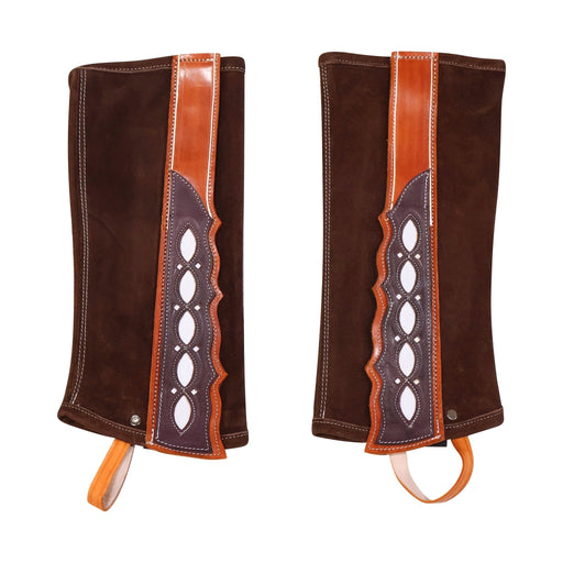 Polainas Dark Brown (M) Charras Leather Half Chaps - M - Royal Saddles - Charro Polainas/Chaps