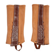 Polainas (L) Charro Gamuza Rescadas Half Chaps - M - Royal Saddles - Charro Polainas/Chaps