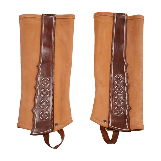 Polainas (L) Charro Gamuza Rescadas Half Chaps - M - Royal Saddles - Charro Polainas/Chaps