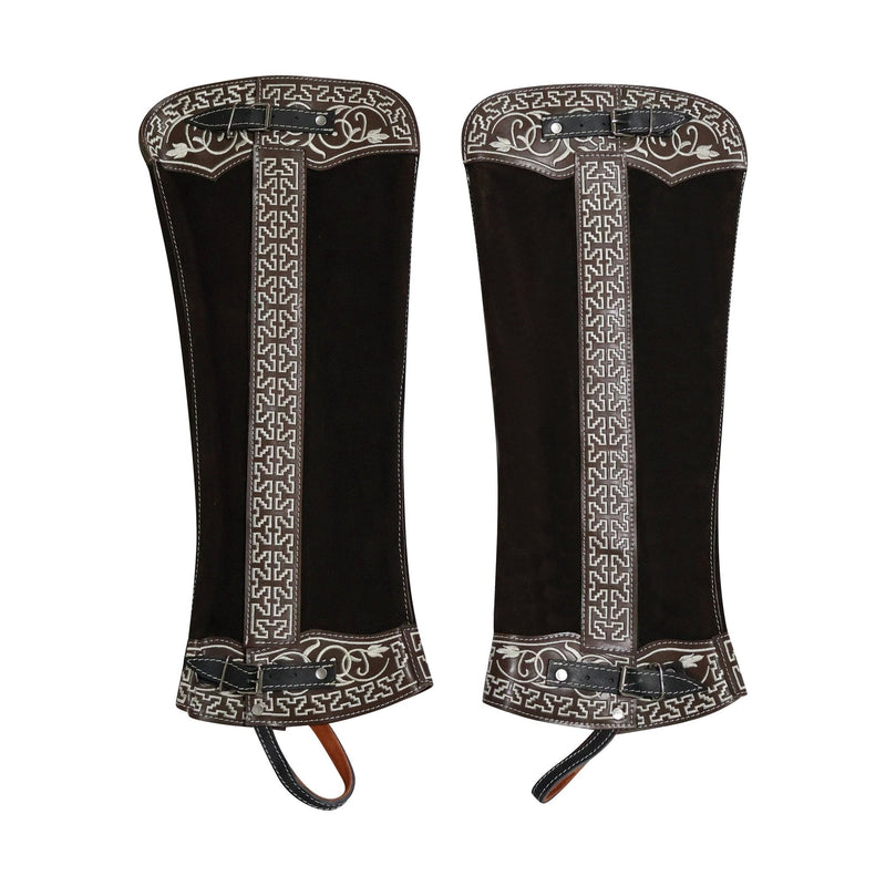 Polainas Largas Cafe De Gamuza Charras Horse Riding Chaps - M - Royal Saddles - Charro Polainas/Chaps