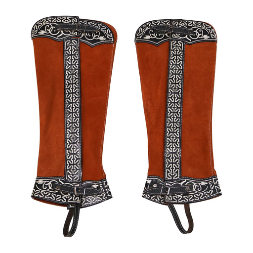Polainas Largas De Piel Leather Long Half Chaps Cowboy - M - Royal Saddles - Charro Polainas/Chaps